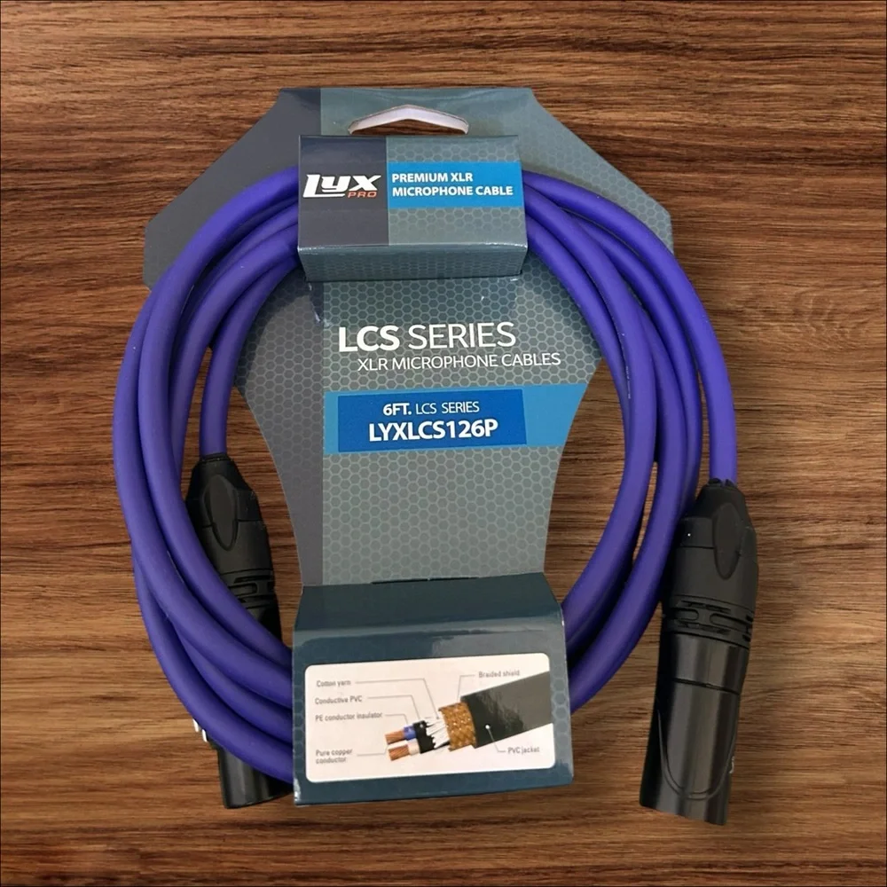 LyxPro LCS Series 6ft XLR Microphone Cable - Purple